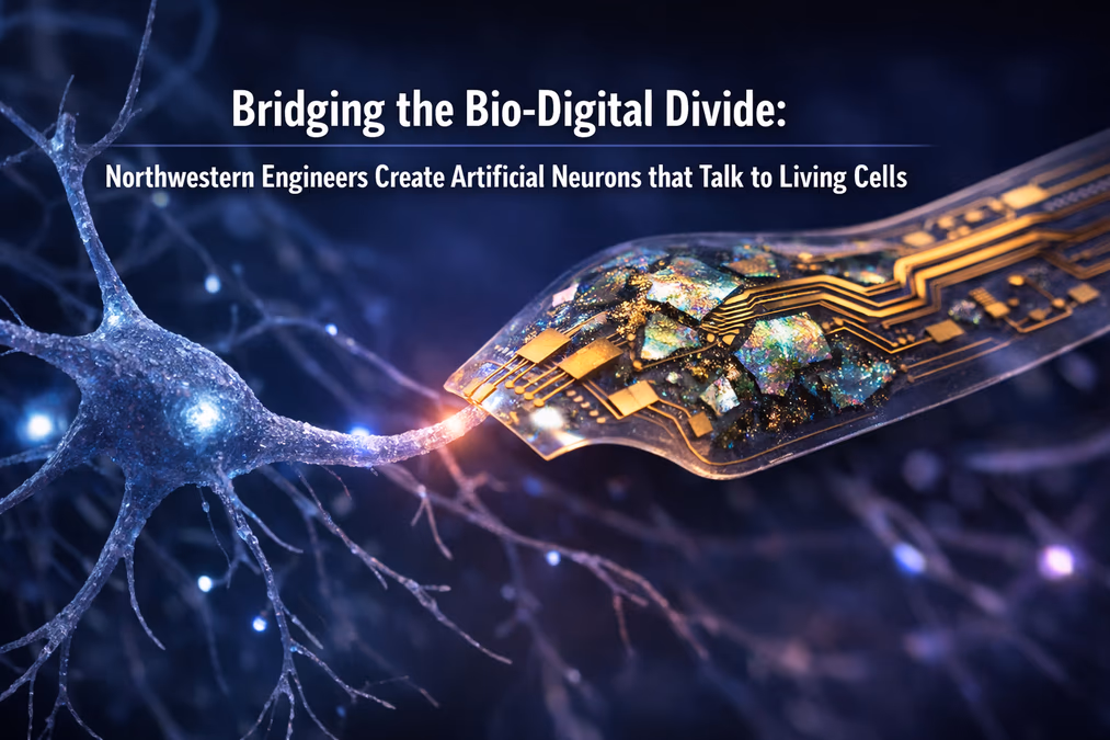 Bridging the Bio-Digital Divide: Northwestern Engineers Create Artificial Neurons that 'Talk' to Living Cells