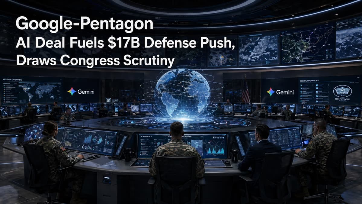 Google-Pentagon AI Deal Fuels $17B Defense Push, Draws Congress Scrutiny